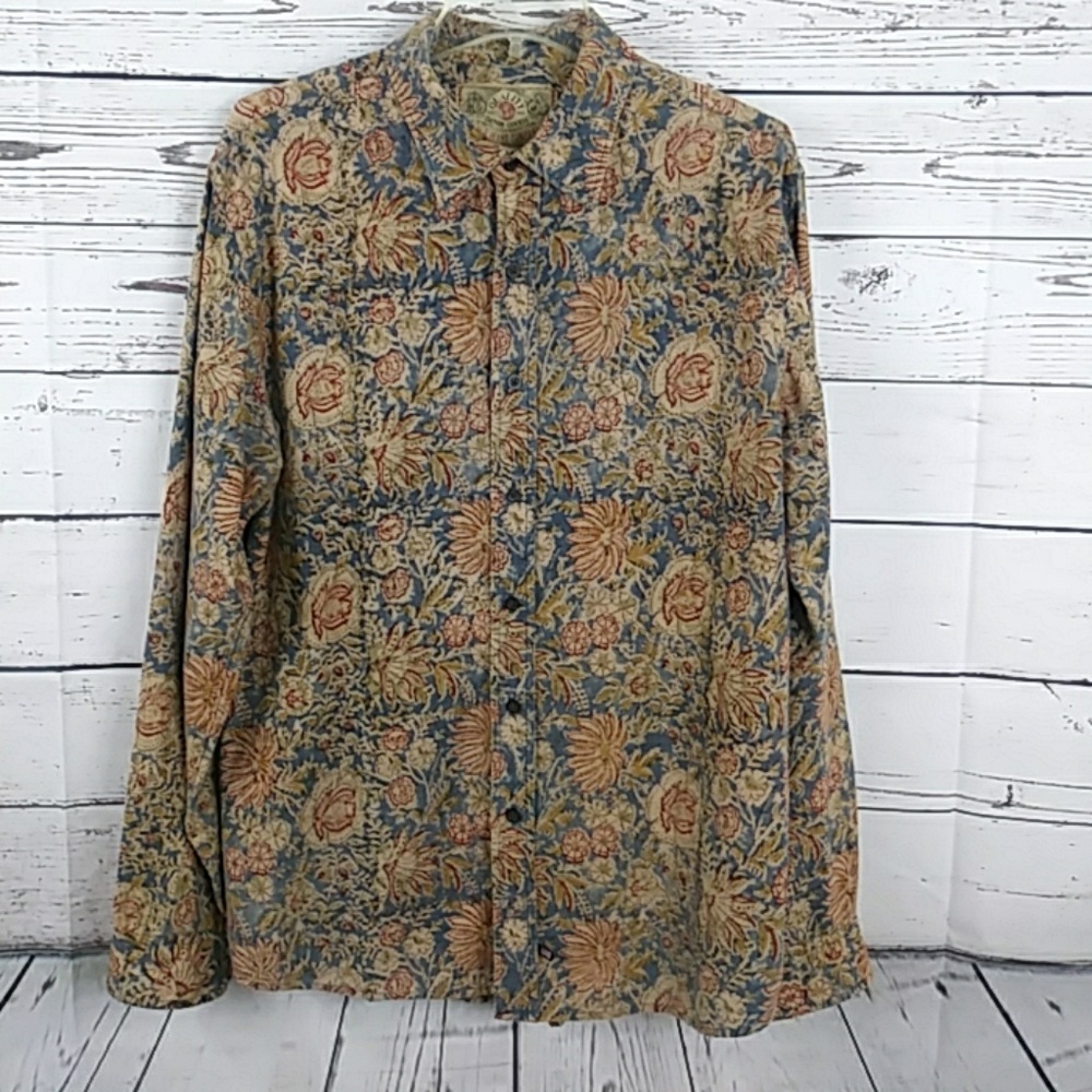 Vintage Ralph Lauren Men's Large Floral Button Up Long Sleeve Shirt - Picture 2 of 9